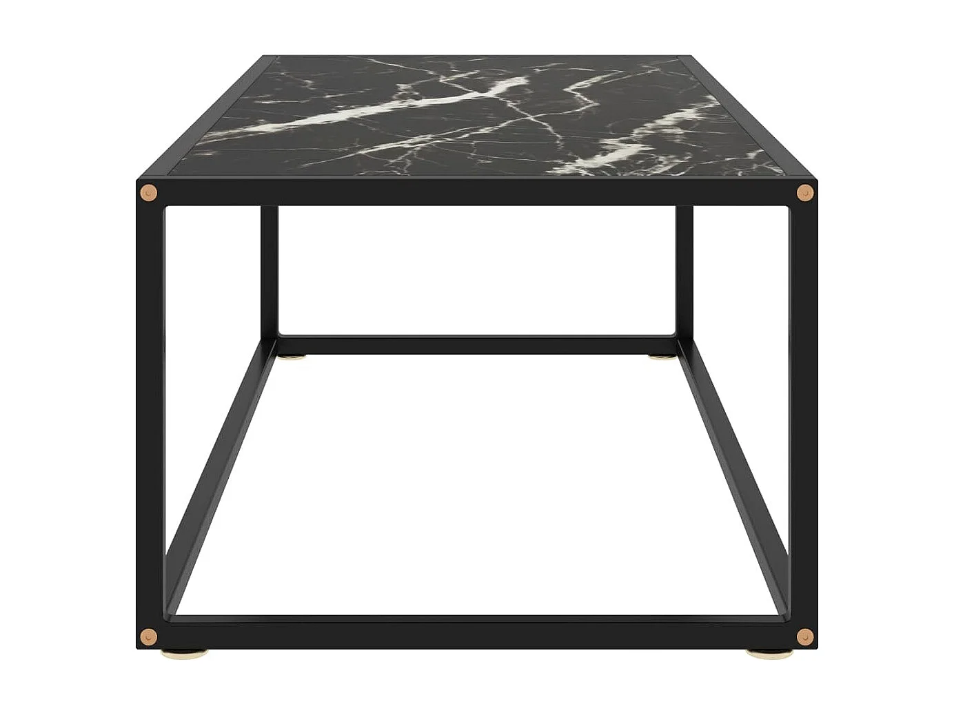 Table basse Noir avec verre marbre noir 100x50x35 cm