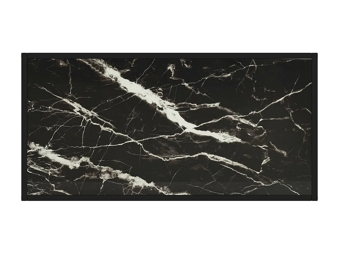 Table basse Noir avec verre marbre noir 100x50x35 cm