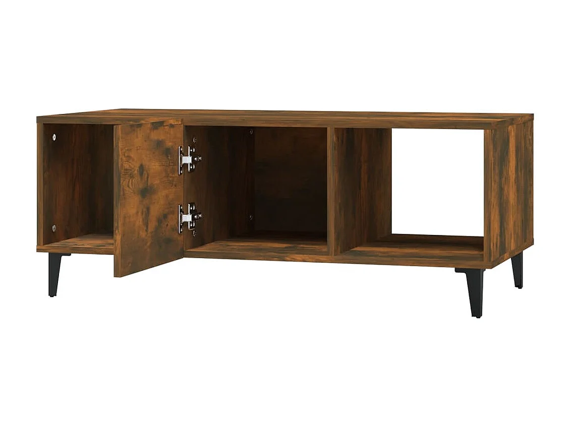 Table basse Chêne fumé 102x50x40 cm Bois d'ingénierie