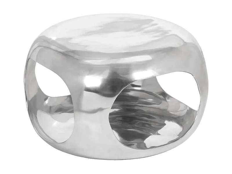 Table basse aluminium 50x50x30 cm argenté