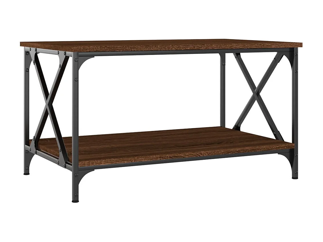 Mesa de centro 80x50x45 deriv. madeira/ferro carvalho castanho