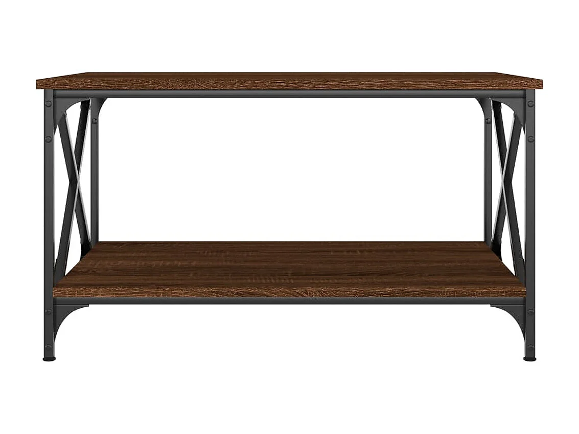 Mesa de centro 80x50x45 deriv. madeira/ferro carvalho castanho