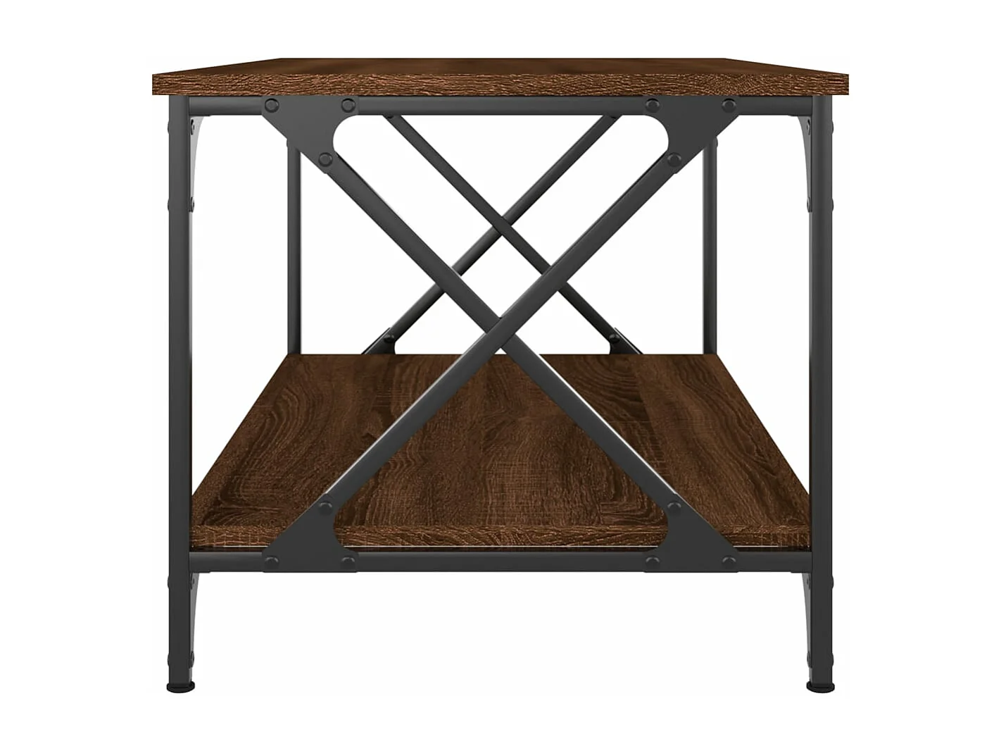 Table basse Chêne marron 80x50x45 cm Bois d'ingénierie et fer