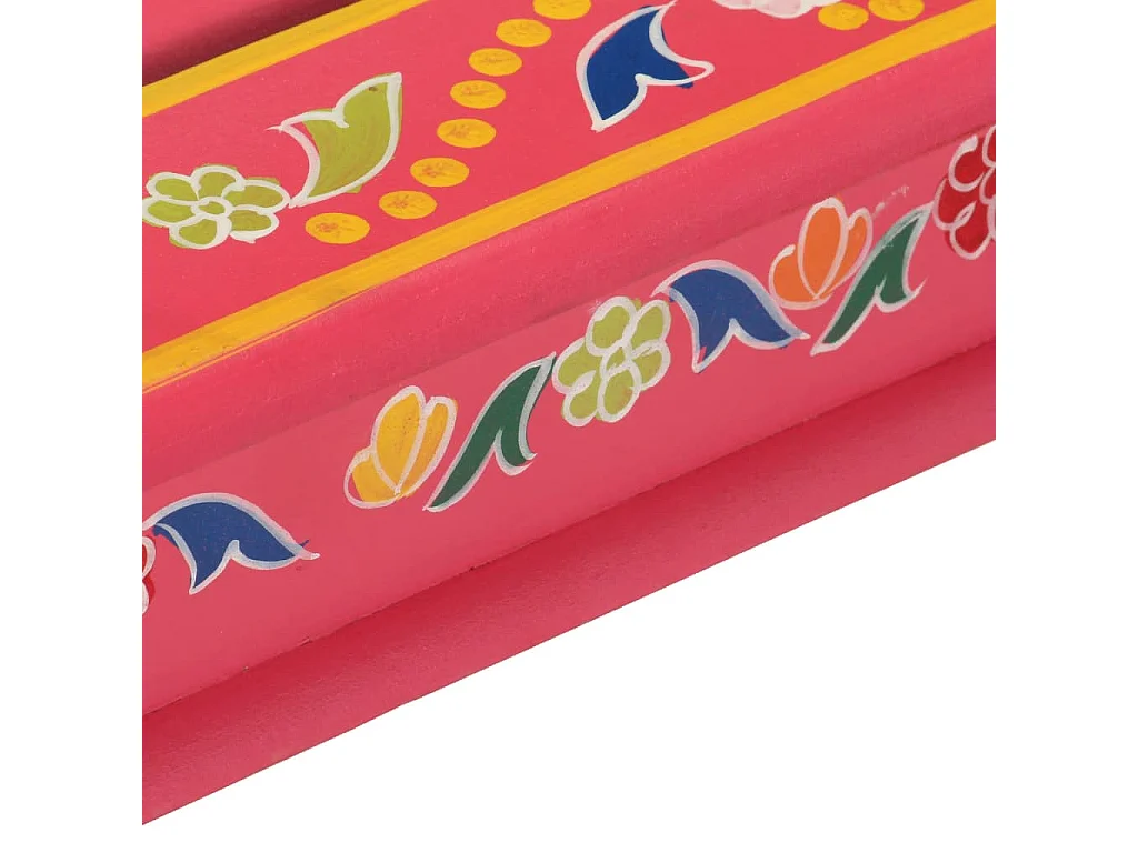 Mesa de centro pintada à mão mangueira maciça rosa