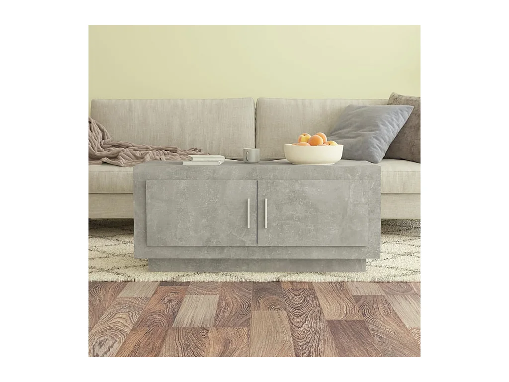 Table basse Gris béton 102x50x45 cm Bois d'ingénierie
