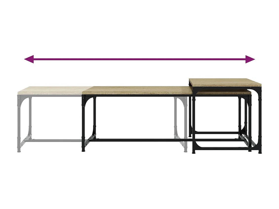 Tables basses 2 pièces Chêne sonoma Bois d'ingénierie