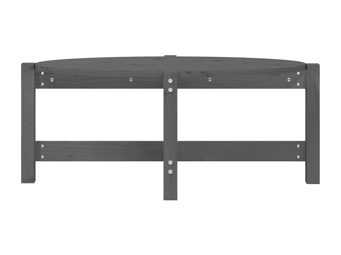 Mesa de centro 87x48x35 cm madeira de pinho maciça cinza