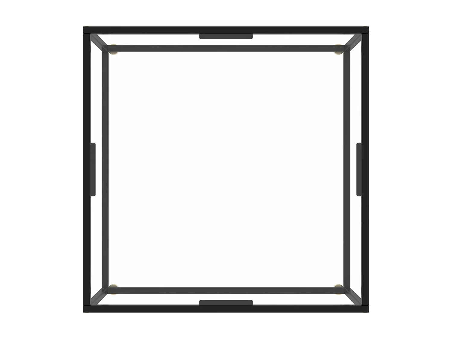 Salontafel met gehard glas 80x80x35 cm zwart