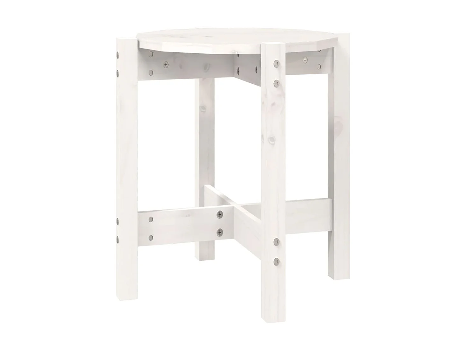 Table basse Blanc Ø 42,5x45 cm Bois massif de pin