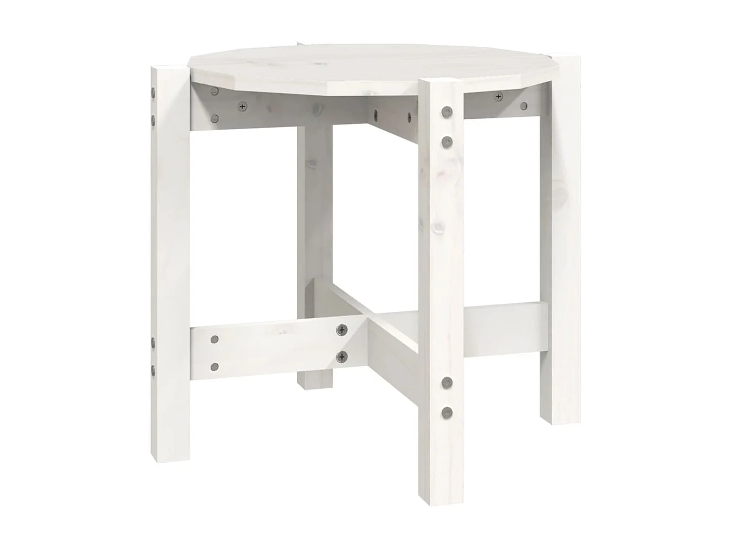 Salontafel Ø 52,5x45 cm massief grenenhout wit