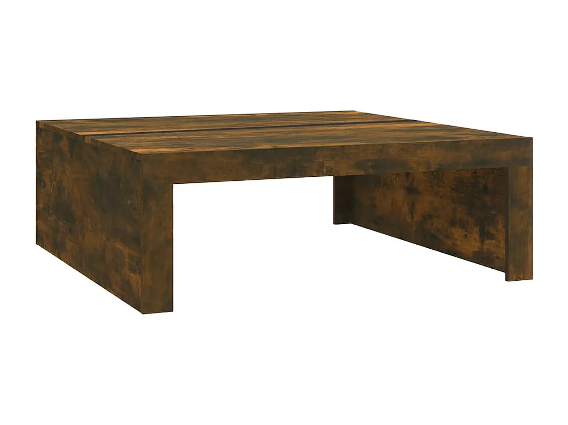 Mesa de centro madera contrachapada roble ahumado 100x100x35 cm
