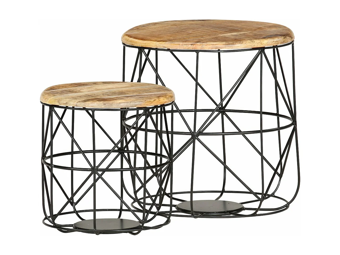 Tables basses 2 pièces Bois solide de manguier