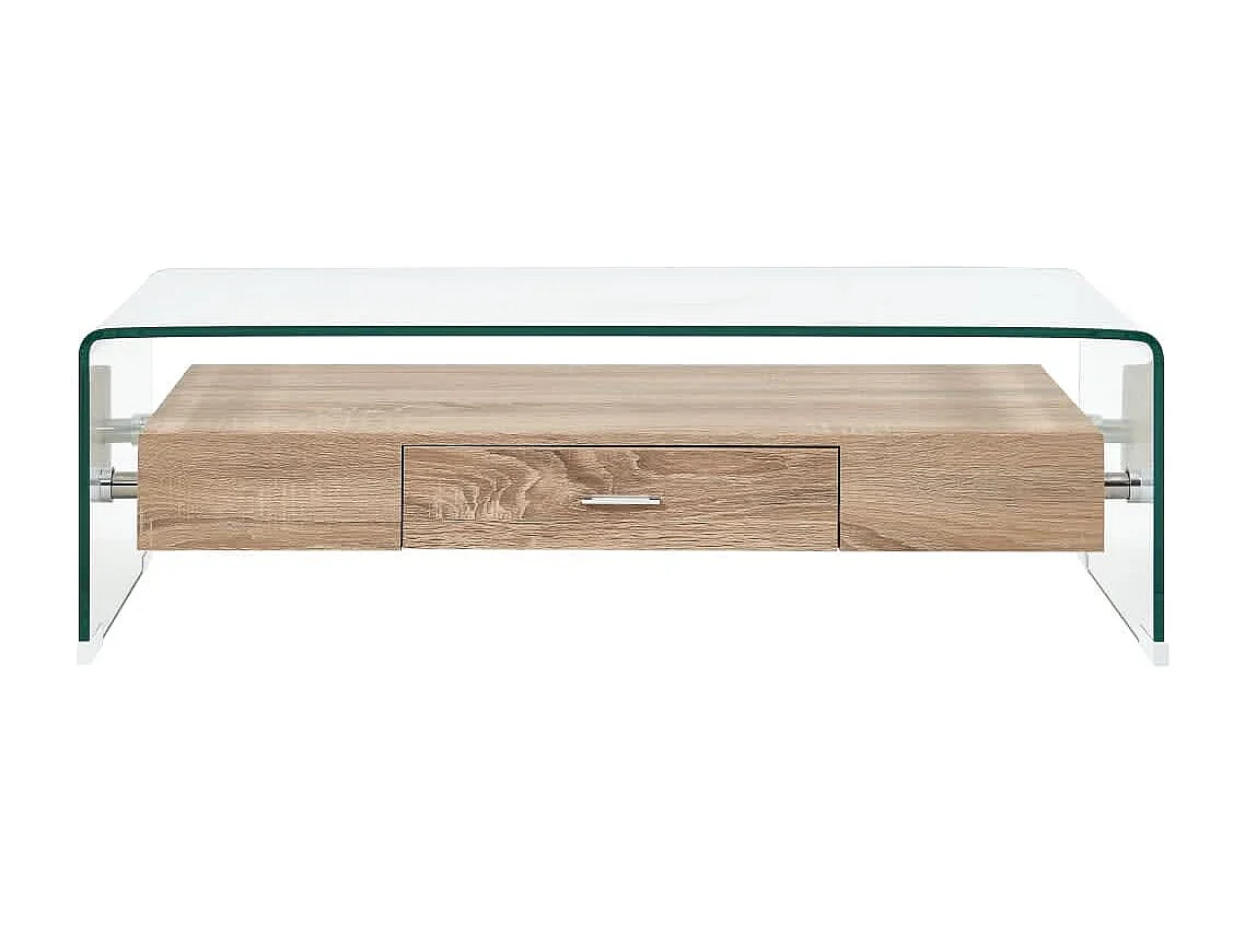 Table basse Clair 98 x 45 x 31 cm Verre trempé