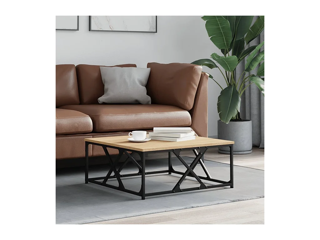 Table basse chêne sonoma 70x70x30 cm bois d'ingénierie