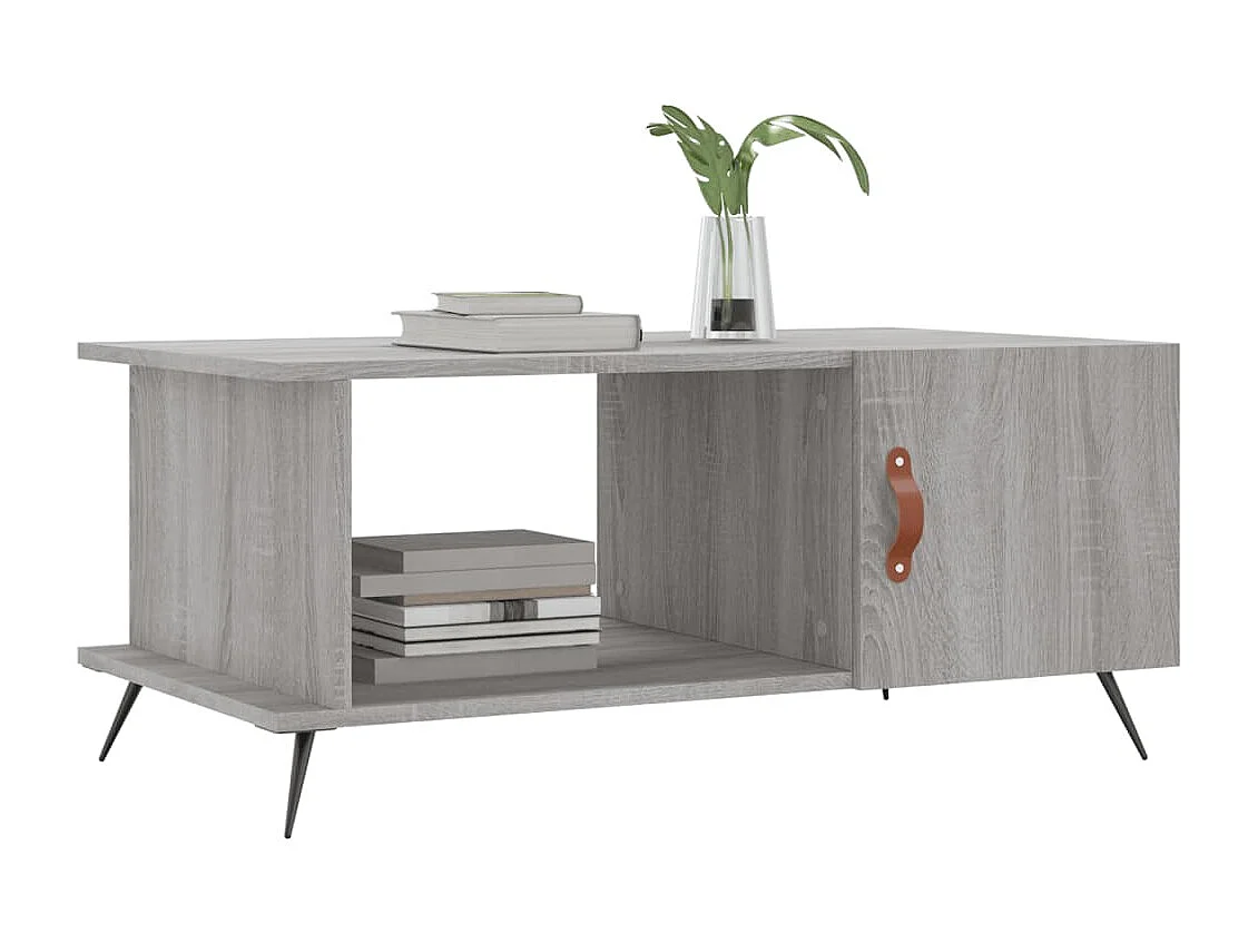 Salontafel 90x50x40 cm bewerkt hout grijs sonoma eikenkleurig