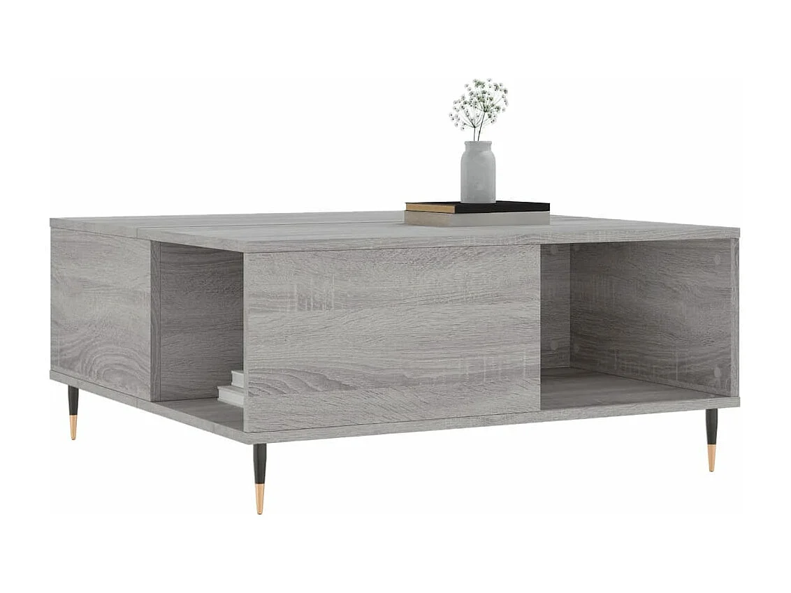 Table basse sonoma gris 80x80x36,5 cm bois d'ingénierie