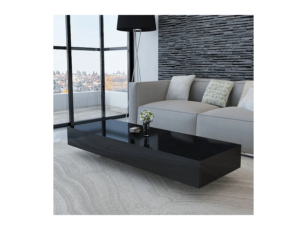 Table basse Haute brillance Noir