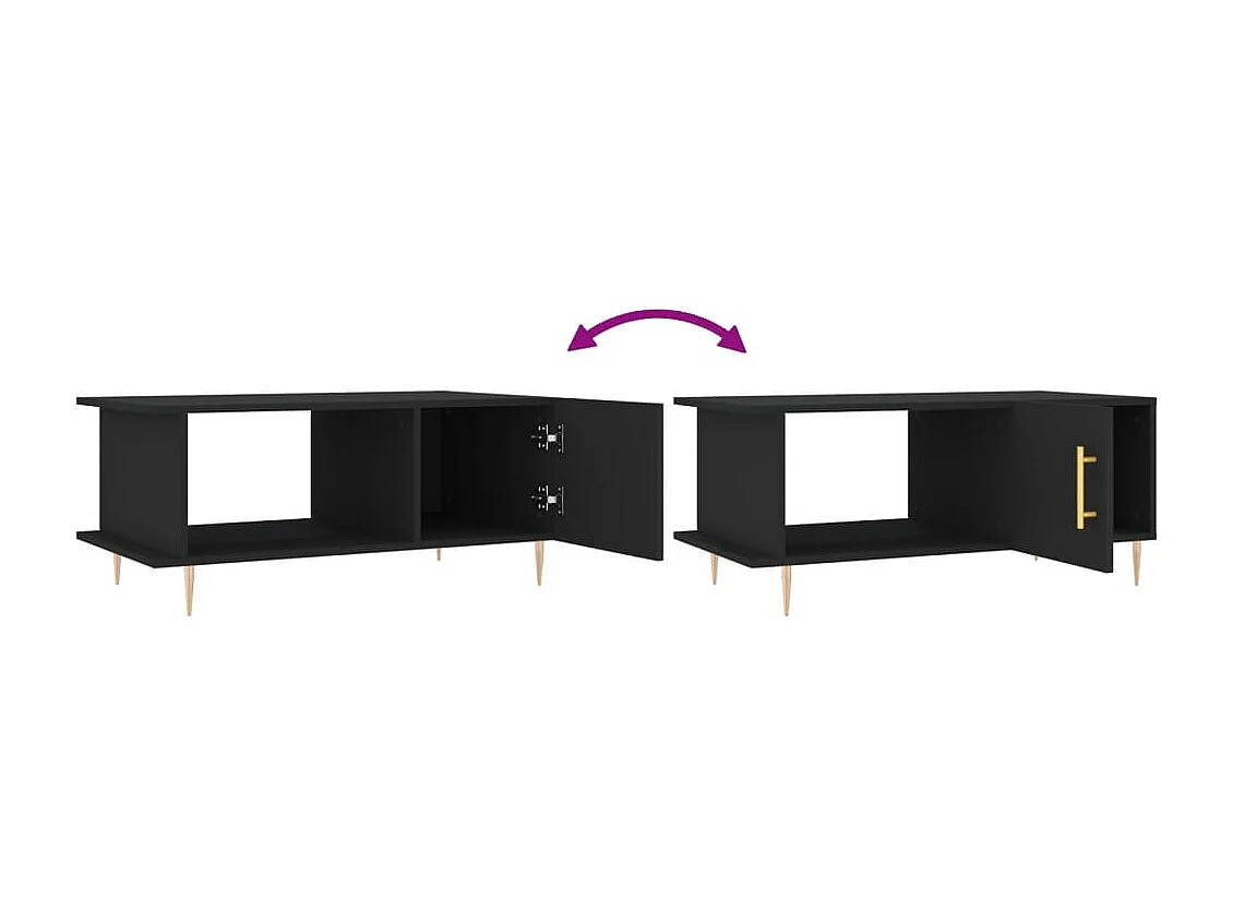 Salontafel 90x50x40 cm bewerkt hout zwart