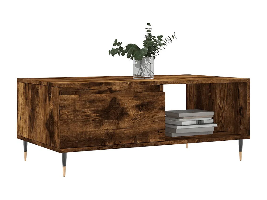 Mesa de centro 90x50x36,5 cm derivados madeira carvalho fumado