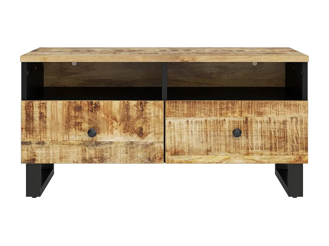 Salontafel 80x54x40 cm massief mangohout en bewerkt hout