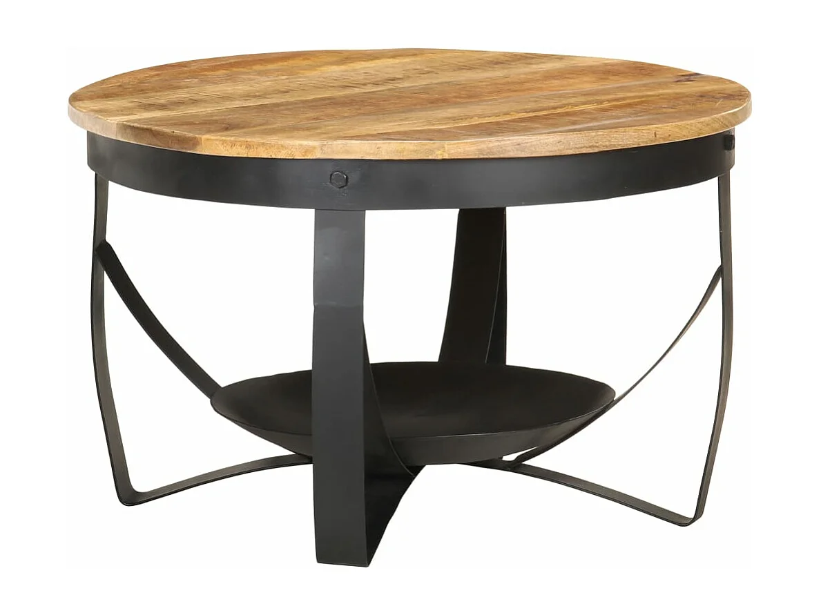 Table basse Ø68x43 cm Bois de manguier brut