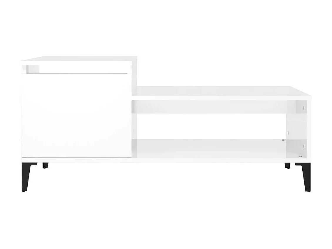 Table basse Blanc brillant 100x50x45 cm Bois d'ingénierie