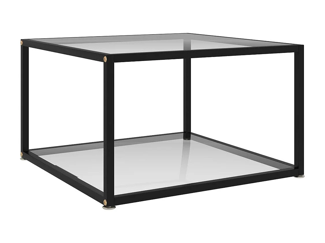 Salontafel 60x60x35 cm gehard glas transparant