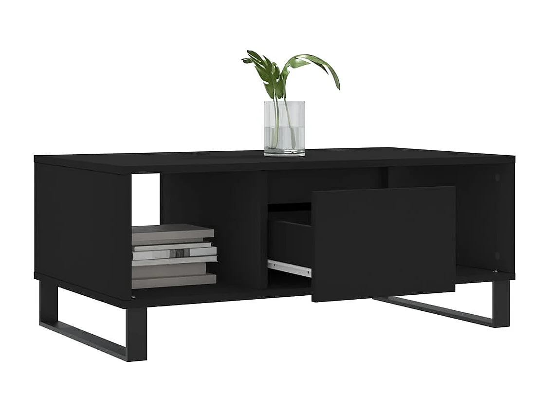 Table basse Noir 90x50x36,5 cm Bois d'ingénierie