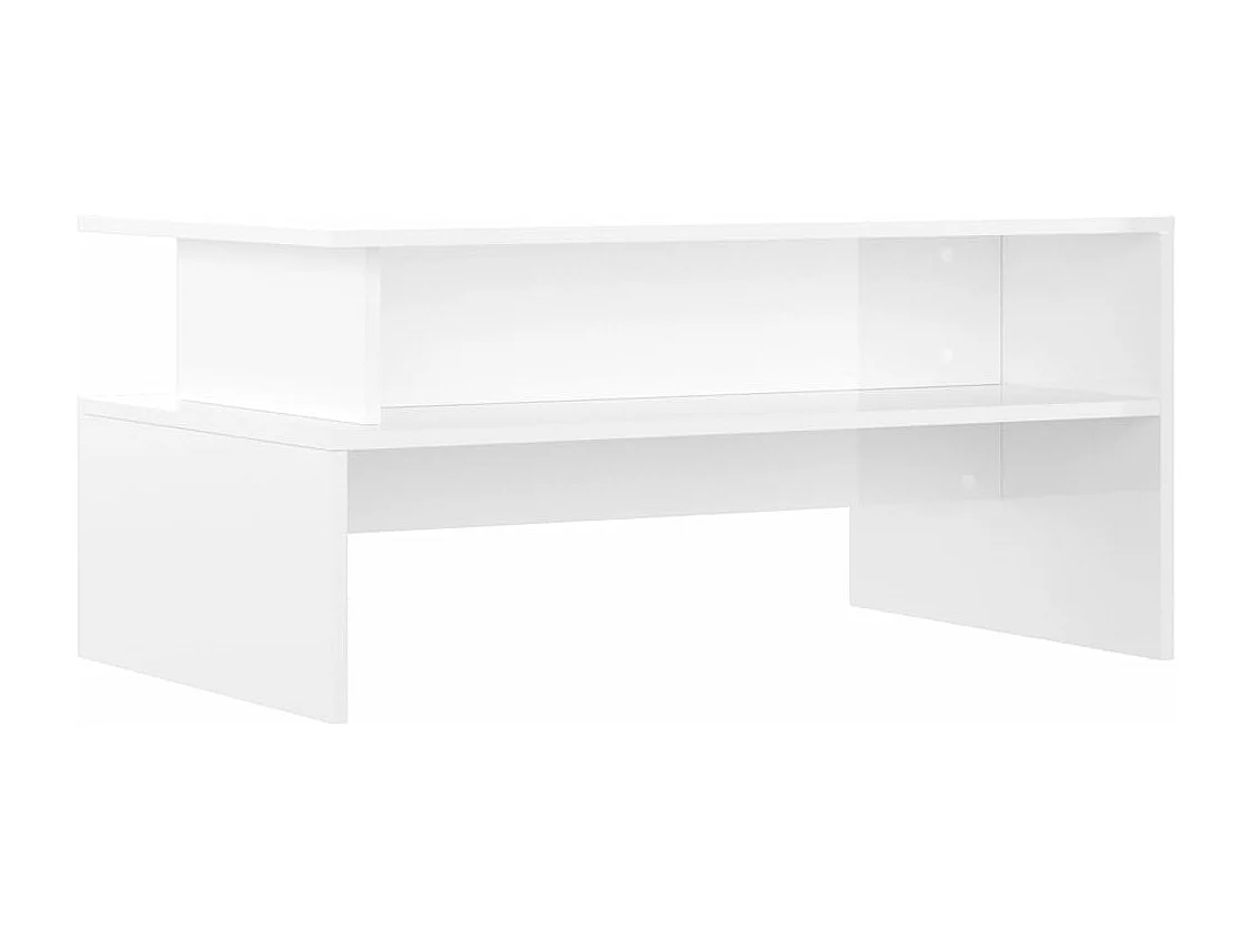 Mesa de centro 90x55x42,5 cm derivados madeira branco brilhante