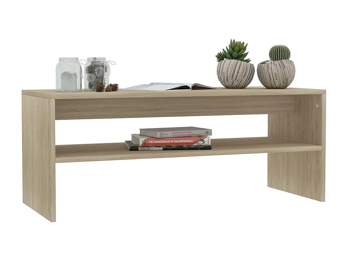 Salontafel 100x40x40 cm bewerkt hout sonoma eikenkleurig