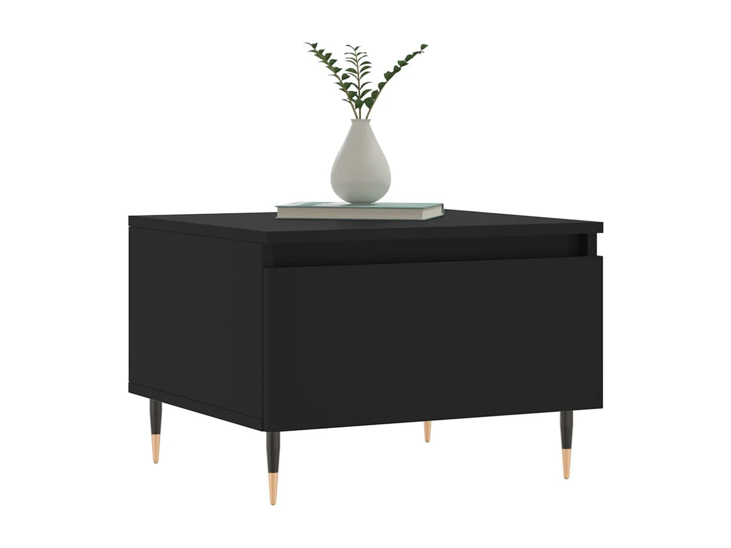 Table basse noir 50x46x35 cm bois d'ingénierie