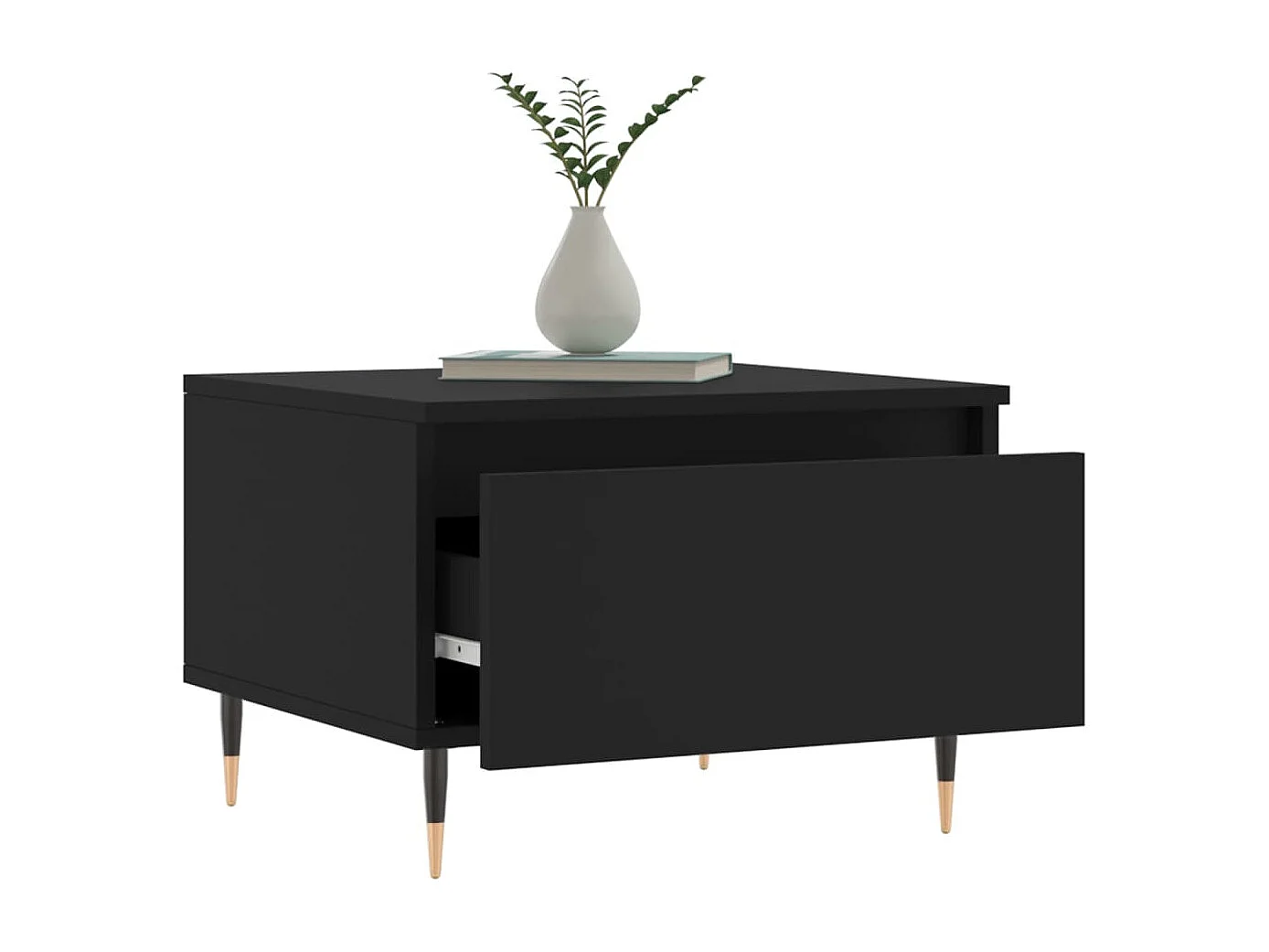 Table basse noir 50x46x35 cm bois d'ingénierie