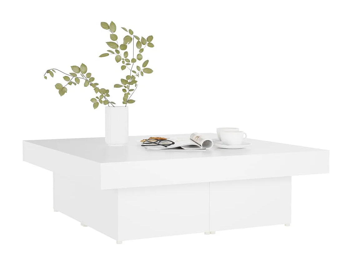 Table basse Blanc 90x90x28 cm Aggloméré