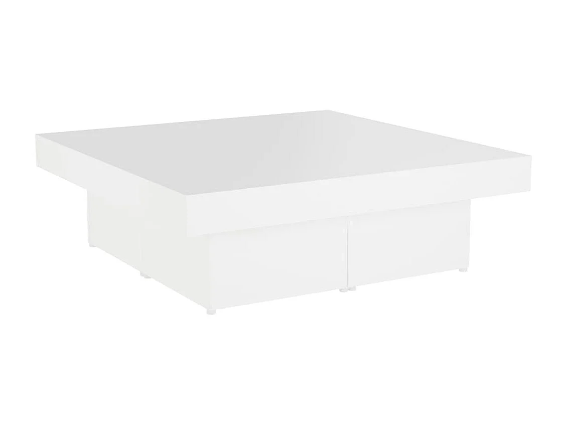 Mesa de centro madera contrachapada blanco 90x90x28 cm