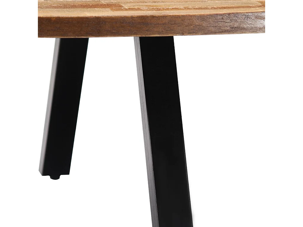 Mesa de centro ovalada de teca maciza reciclada 120x60x30 cm