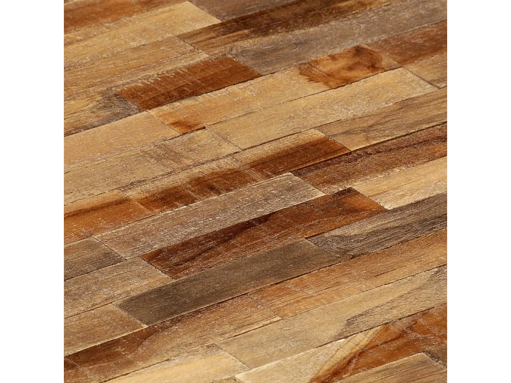 Mesa de centro ovalada de teca maciza reciclada 120x60x30 cm