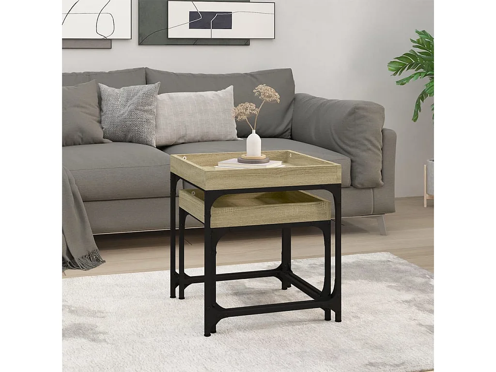 Tables d'appoint 2 pièces Chêne sonoma Bois d'ingénierie