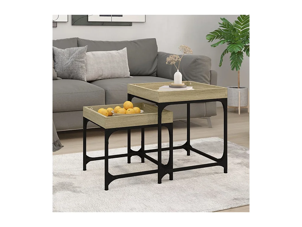 Tables d'appoint 2 pièces Chêne sonoma Bois d'ingénierie