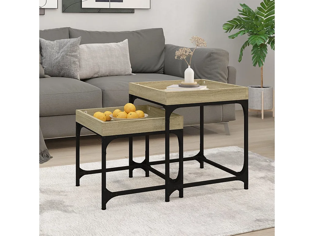 Tables d'appoint 2 pièces Chêne sonoma Bois d'ingénierie