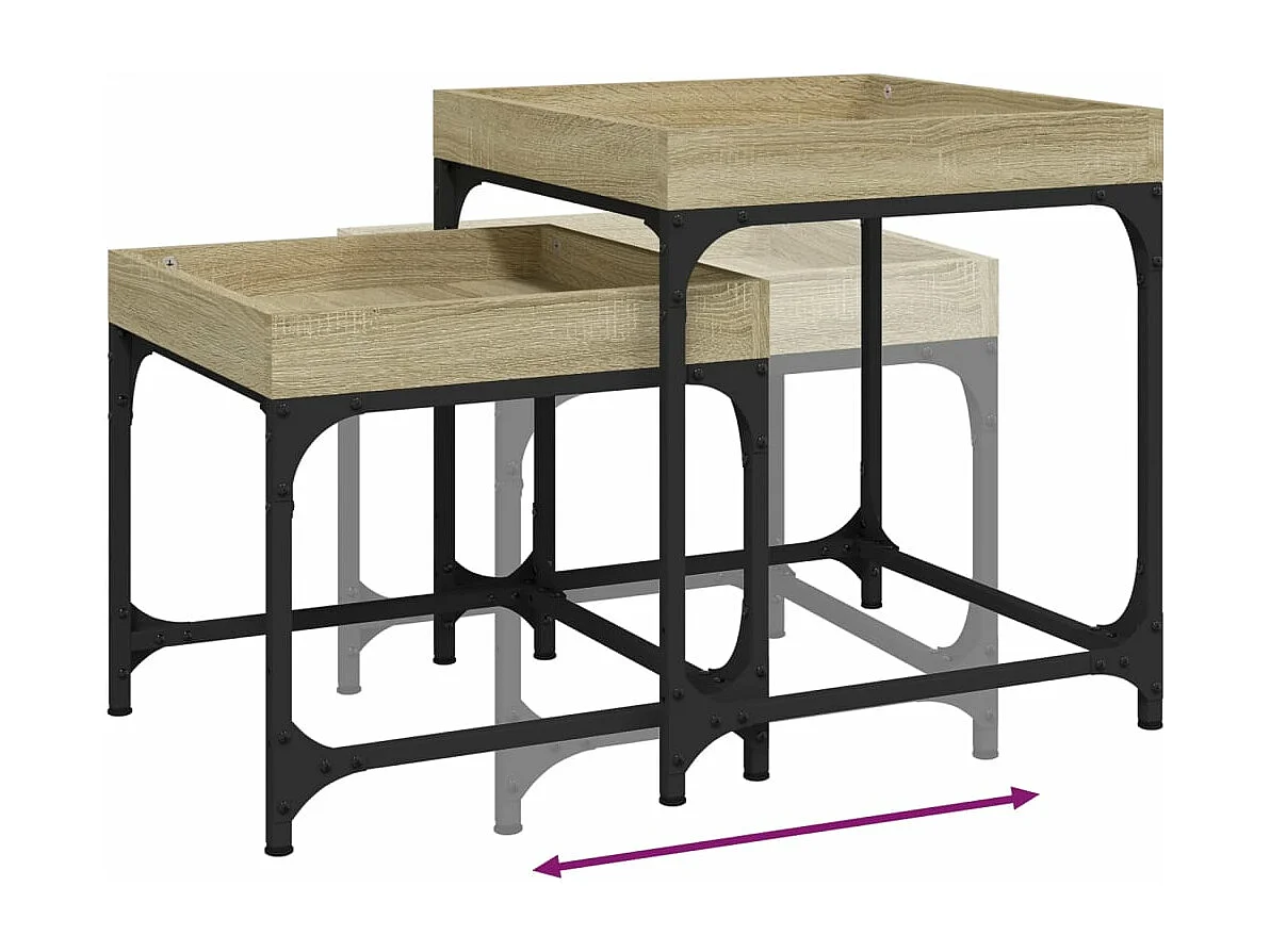 Tables d'appoint 2 pièces Chêne sonoma Bois d'ingénierie