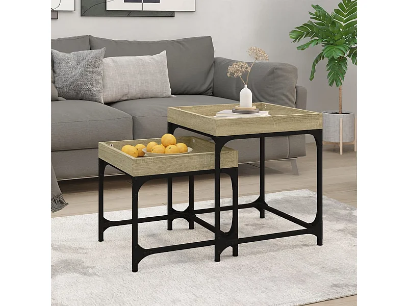 Tables d'appoint 2 pièces Chêne sonoma Bois d'ingénierie