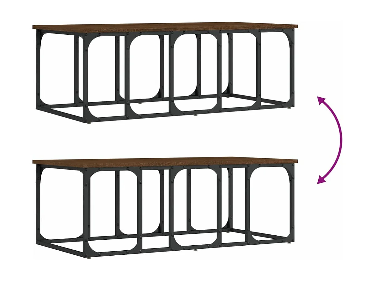 Mesa de centro madera de ingeniería marrón roble 100x50x35,5 cm