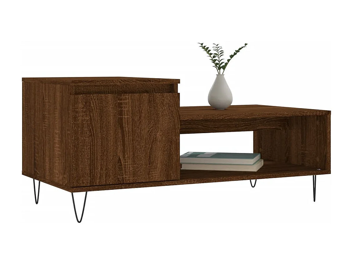 Table basse Chêne marron 100x50x45 cm Bois d'ingénierie