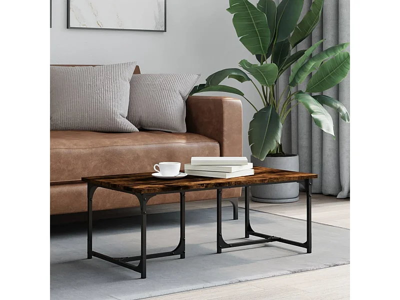 Mesa de centro 90x50x35 cm derivados madeira carvalho fumado