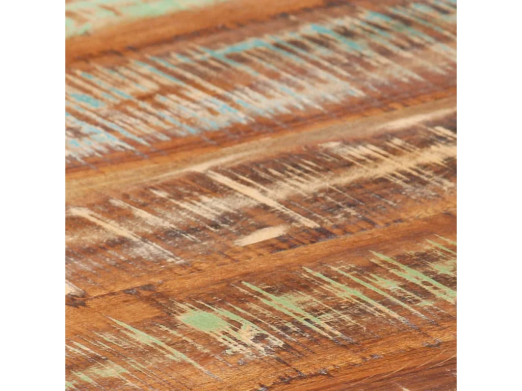 Mesa de centro madera maciza reciclada blanca 68x68x30 cm