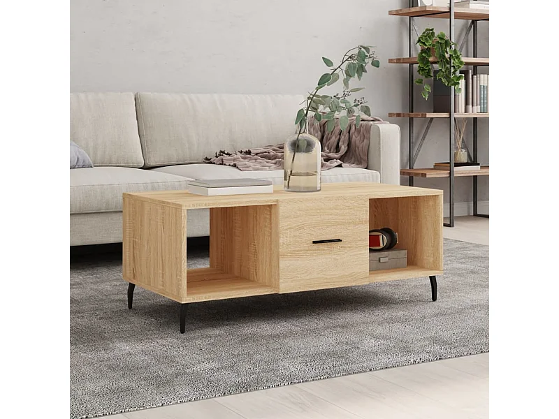 Mesa de centro madera contrachapada roble Sonoma 102x50x40 cm