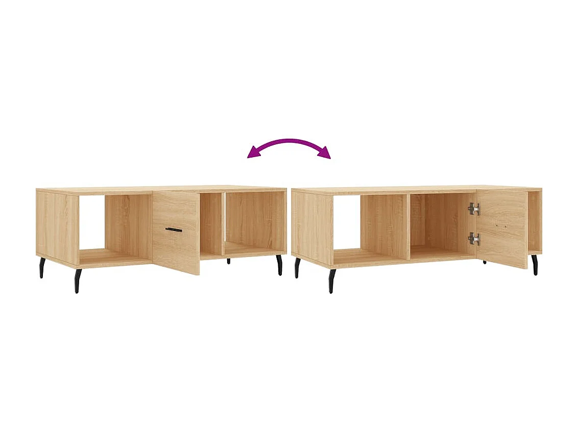 Table basse chêne sonoma 102x50x40 cm bois d'ingénierie