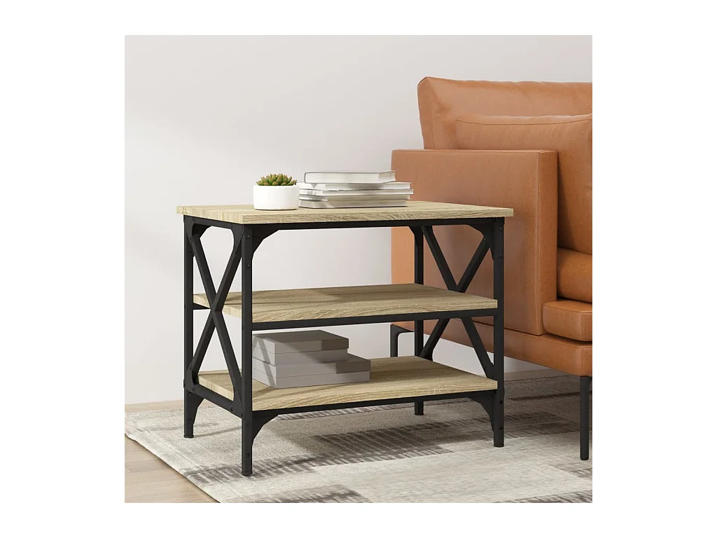 Bijzettafel 55x38x45 cm bewerkt hout sonoma eikenkleurig