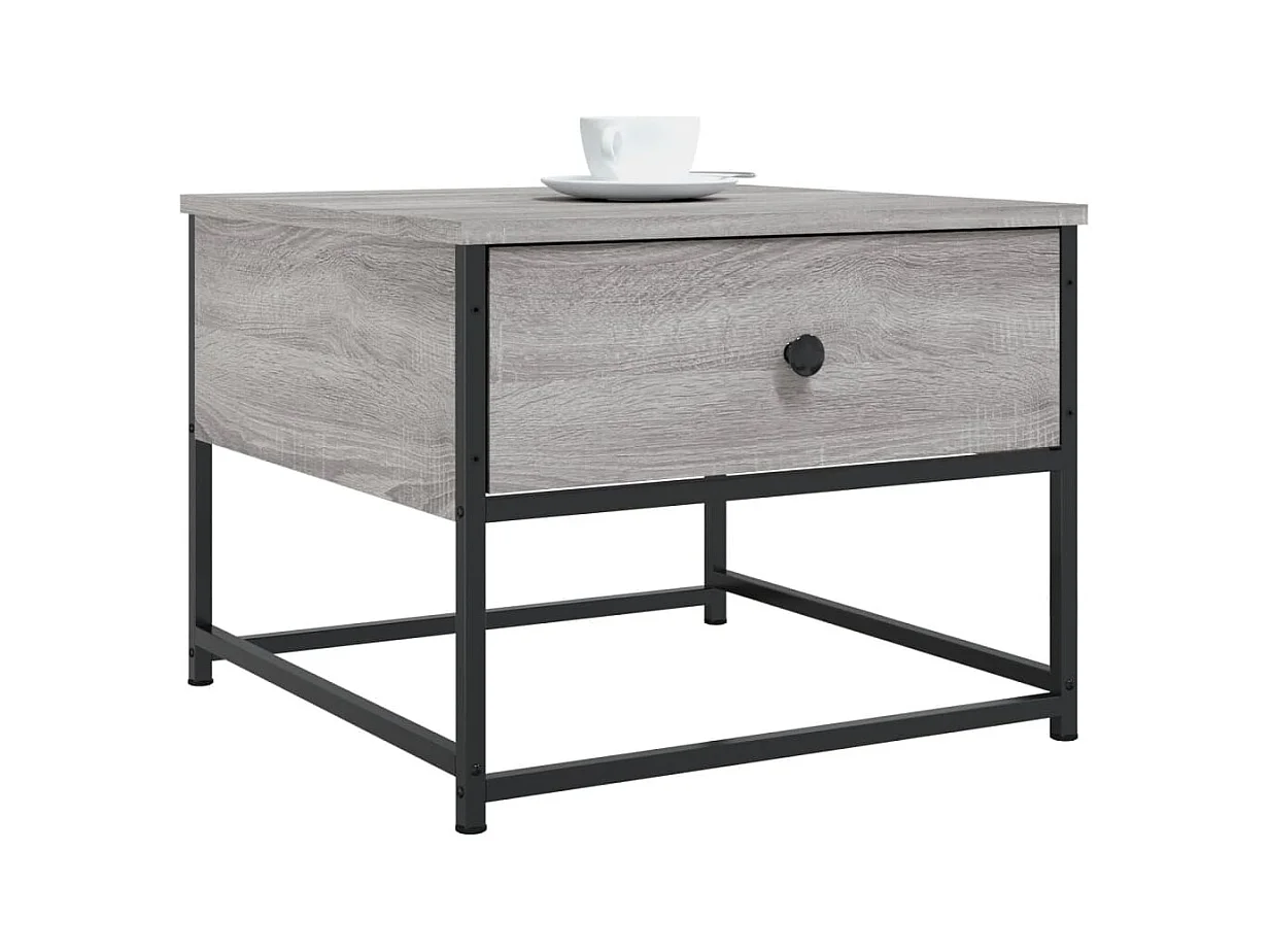 Table basse sonoma gris 51x51x40 cm bois d'ingénierie