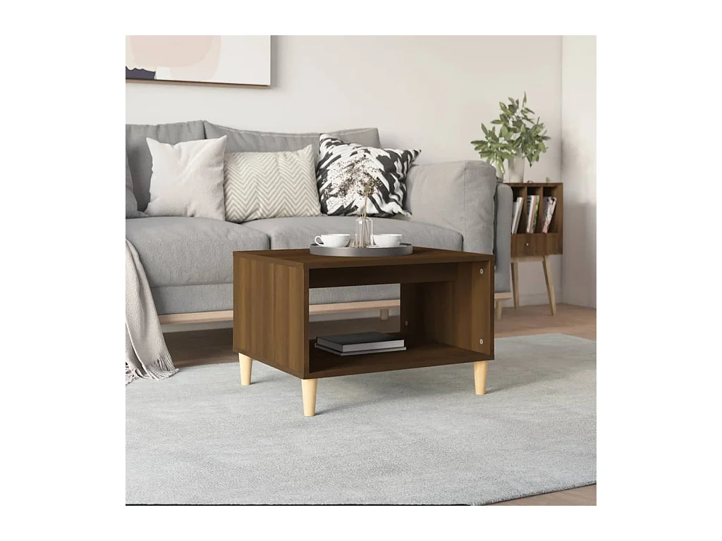Table basse Chêne marron 60x50x40 cm Bois d'ingénierie